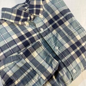 J. Crew Men's Secret Wash Stretch Plaid Slim Untucked Button Down‎ Shirt L